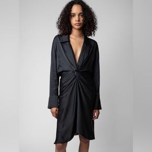Zadig & Voltaire Satin Rozo Dress- Black
